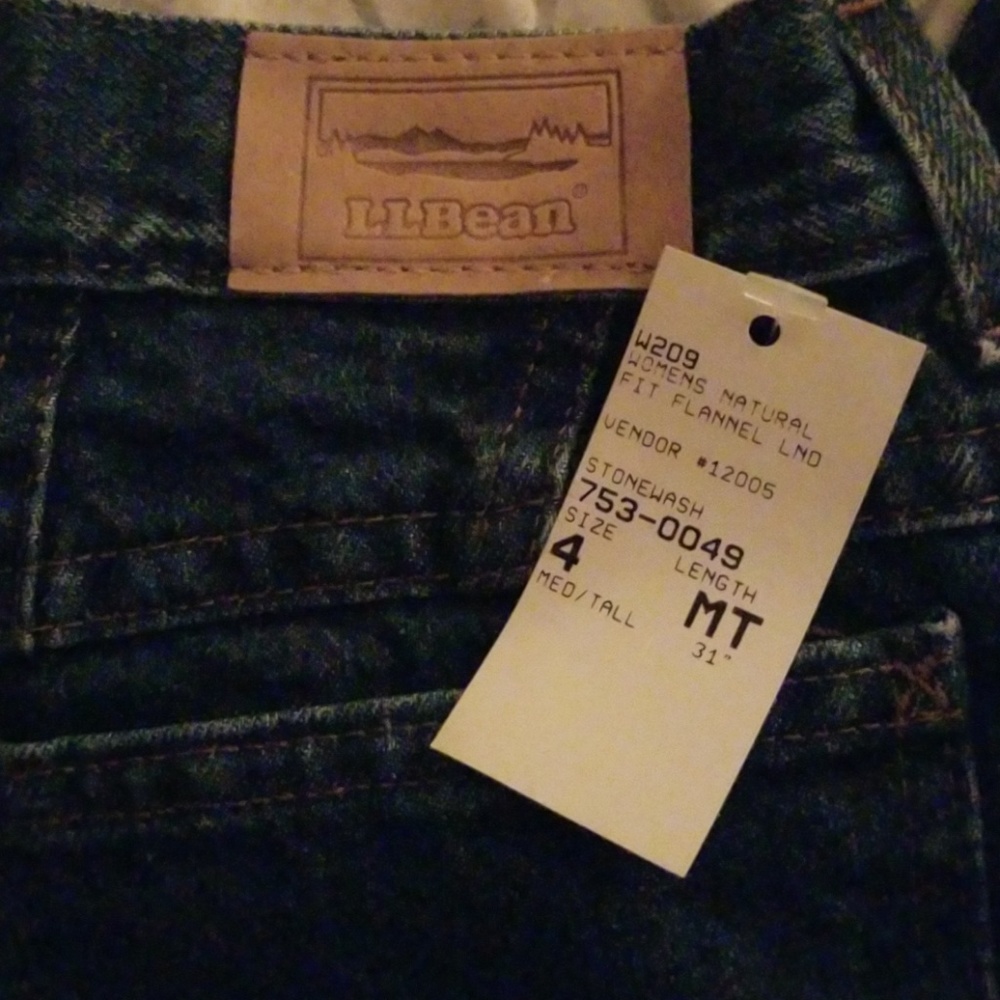 LL Bean womens flannel lined jeans